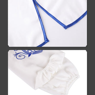 Buddha Gift 2Pcs Fall Blue Embroidery Flowers Frog-Button Tai Chi Meditation Qigong Zen Practice Unisex Cotton Clothing Set