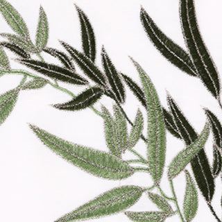 Buddha Gift 2Pcs Fall Green Bamboo Leaves Embroidery Frog-Button Tai Chi Meditation Qigong Zen Practice Unisex Cotton Clothing Set