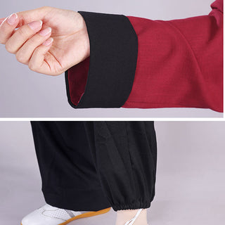 Buddha Gift 2Pcs Fall Winter Frog-Button Tai Chi Meditation Qigong Zen Practice Unisex Cotton Linen Clothing Set