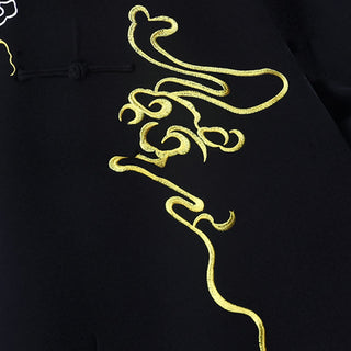 Buddha Gift 2Pcs Fall Embroidery Dragon Frog-Button Tai Chi Meditation Qigong Zen Practice Unisex Cotton Clothing Set