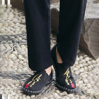 Buddha Gift 2Pcs Fall Men's Tang Suit Frog-Button Cotton Three Quarter Sleeve Shirt Pants Set