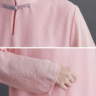 Buddha Gift 2Pcs Solid Women's Long Sleeve Shirt Pants Meditation Clothing Set