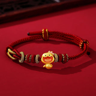 Buddha Gift Red String 925 Sterling Silver Year of the Snake Cute Crown Snake Strength Bracelet