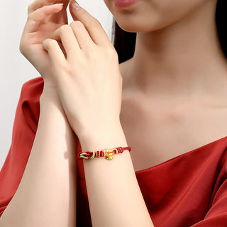 Buddha Gift Red String 925 Sterling Silver Year of the Snake Cute Crown Snake Strength Bracelet