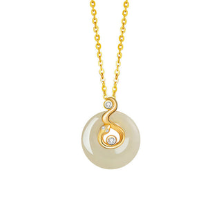 Buddha Gift Chinese Zodiac Hetian Jade 925 Sterling Silver Abundance Necklace Pendant
