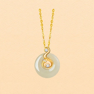 Buddha Gift Chinese Zodiac Hetian Jade 925 Sterling Silver Abundance Necklace Pendant