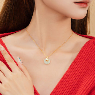 Buddha Gift Chinese Zodiac Hetian Jade 925 Sterling Silver Abundance Necklace Pendant