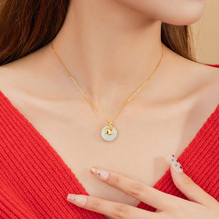 Buddha Gift Chinese Zodiac Hetian Jade 925 Sterling Silver Abundance Necklace Pendant
