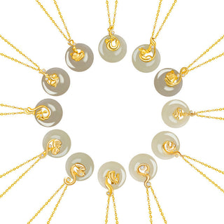 Buddha Gift Chinese Zodiac Hetian Jade 925 Sterling Silver Abundance Necklace Pendant