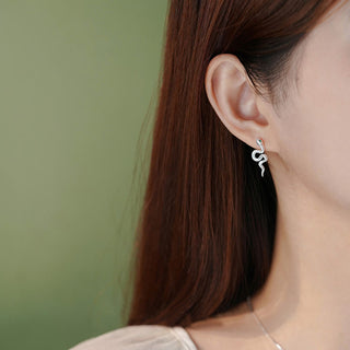 Buddha Gift 925 Sterling Silver Year of the Snake Balance Necklace Pendant Earrings Set