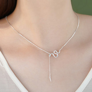 Buddha Gift 925 Sterling Silver Year of the Snake Balance Necklace Pendant Earrings Set