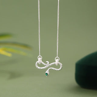 Buddha Gift 999 Sterling Silver Year of the Snake Coiling Snake Infinite Symbol Blessing Necklace Pendant