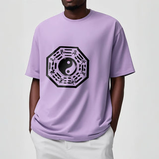 Buddha Gift Ba Gua Pattern Cotton Tee T-shirt