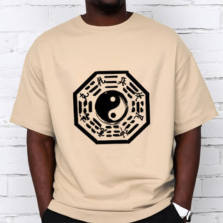 Buddha Gift Ba Gua Pattern Cotton Tee T-shirt