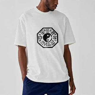 Buddha Gift Ba Gua Pattern Cotton Tee T-shirt
