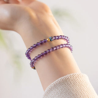 Buddha Gift Natural Amethyst Lotus Spiritual Awareness Bracelet