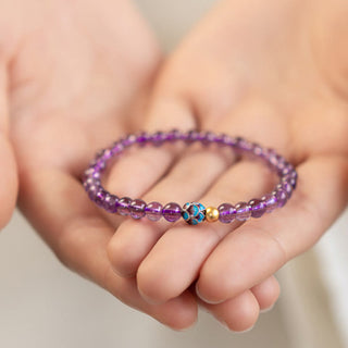 Buddha Gift Natural Amethyst Lotus Spiritual Awareness Bracelet