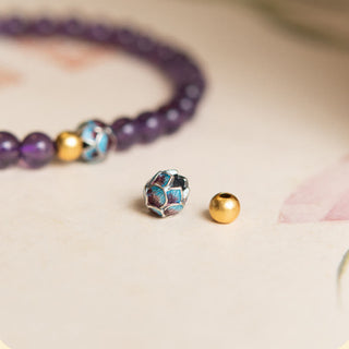 Buddha Gift Natural Amethyst Lotus Spiritual Awareness Bracelet