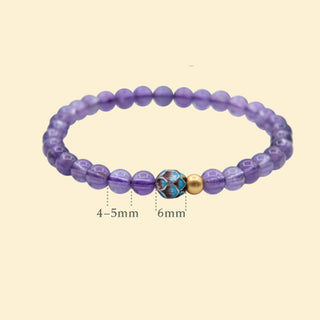 Buddha Gift Natural Amethyst Lotus Spiritual Awareness Bracelet