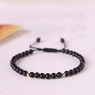 Buddha Gift Small Black Obsidian Beads Fulfillment Rope Bracelet