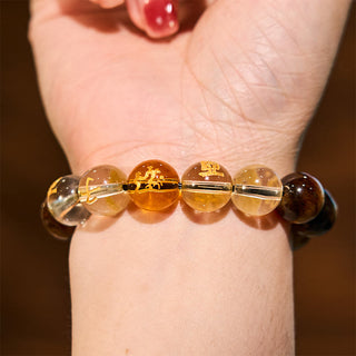 Buddha Gift Chinese Zodiac Tiger Eye White Crystal Courage Bracelet