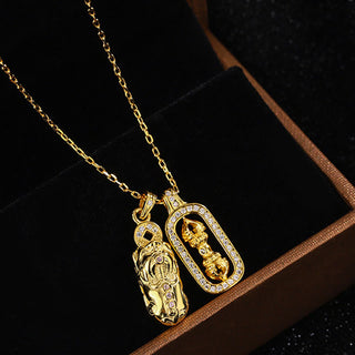 Buddha Gift 999 Sterling Silver Golden Pixiu Copper Coin Vajra Wealth Necklace Pendant