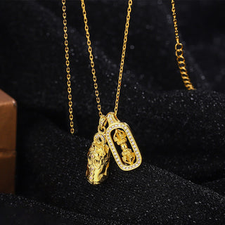 Buddha Gift 999 Sterling Silver Golden Pixiu Copper Coin Vajra Wealth Necklace Pendant