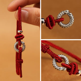 Buddha Gift 999 Sterling Silver Year Of The Dragon Peace Buckle Luck Bracelet