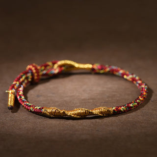 Buddha Gift Handmade Chinese Zodiac Natal Buddha Luck Strength Braided Rope Bracelet