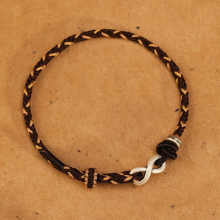 Buddha Gift Handmade 999 Sterling Silver Endless Knot Infinity Symbol Luck Rope Bracelet