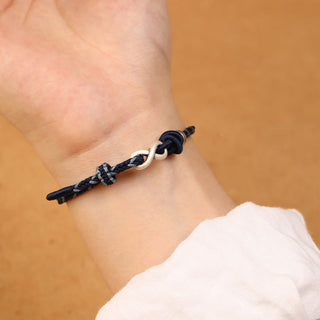 Buddha Gift Handmade 999 Sterling Silver Endless Knot Infinity Symbol Luck Rope Bracelet