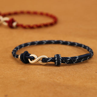Buddha Gift Handmade 999 Sterling Silver Endless Knot Infinity Symbol Luck Rope Bracelet
