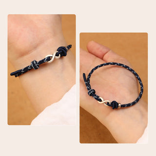 Buddha Gift Handmade 999 Sterling Silver Endless Knot Infinity Symbol Luck Rope Bracelet