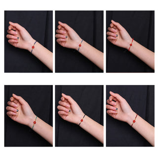 Buddha Gift 999 Gold Mini Bead Handmade Flower Design Luck Protection Rope Bracelet