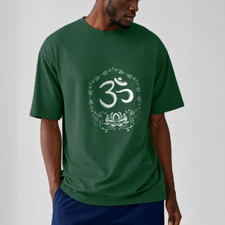 Buddha Gift OM Lotus Sketch Cotton Tee T-shirt