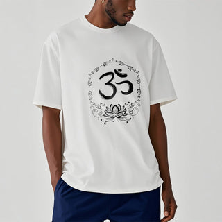 Buddha Gift OM Lotus Sketch Cotton Tee T-shirt
