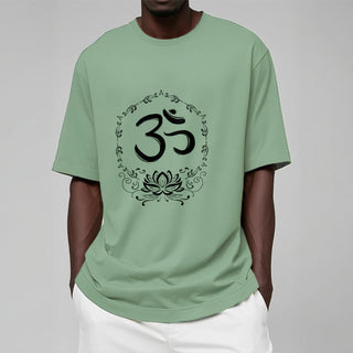 Buddha Gift OM Lotus Sketch Cotton Tee T-shirt