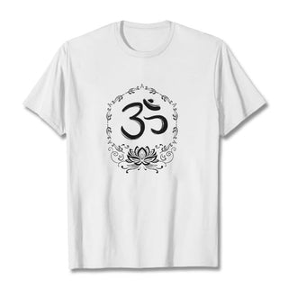 Buddha Gift OM Lotus Sketch Cotton Tee T-shirt