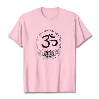 Buddha Gift OM Lotus Sketch Cotton Tee T-shirt