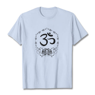 Buddha Gift OM Lotus Sketch Cotton Tee T-shirt