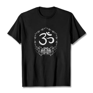 Buddha Gift OM Lotus Sketch Cotton Tee T-shirt