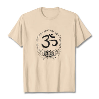 Buddha Gift OM Lotus Sketch Cotton Tee T-shirt