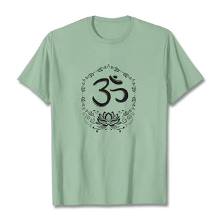 Buddha Gift OM Lotus Sketch Cotton Tee T-shirt