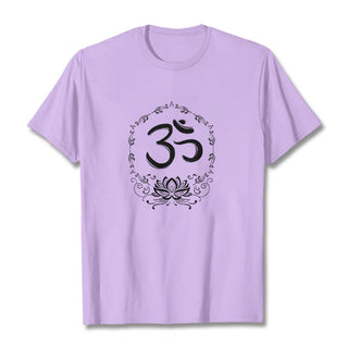 Buddha Gift OM Lotus Sketch Cotton Tee T-shirt
