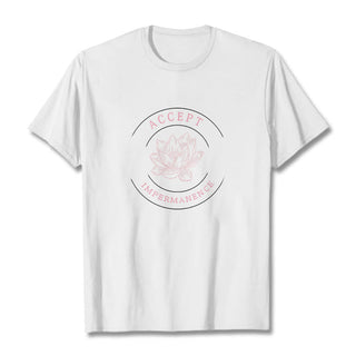 Buddha Gift  Lotus Accept Impermanence Cotton Tee T-shirt