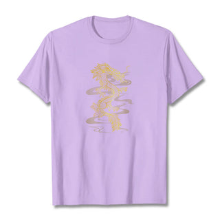 Buddha Gift Golden Dragon Cotton Tee T-shirt