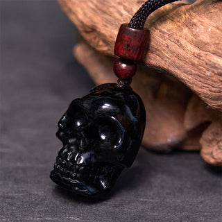 Buddha Gift Black Obsidian String Skeleton Fulfilment Necklace Pendant