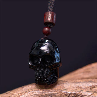 Buddha Gift Black Obsidian String Skeleton Fulfilment Necklace Pendant