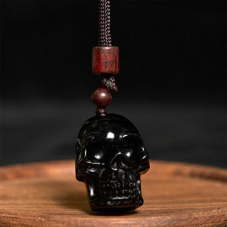 Buddha Gift Black Obsidian String Skeleton Fulfilment Necklace Pendant