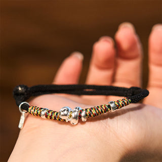 Buddha Gift 999 Sterling Silver Year Of Snake Red String Happiness Protection Braided Bracelet